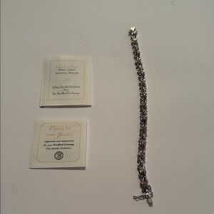 The Bradford Exchange Silver and Pink Braided Ribbon Bracelet